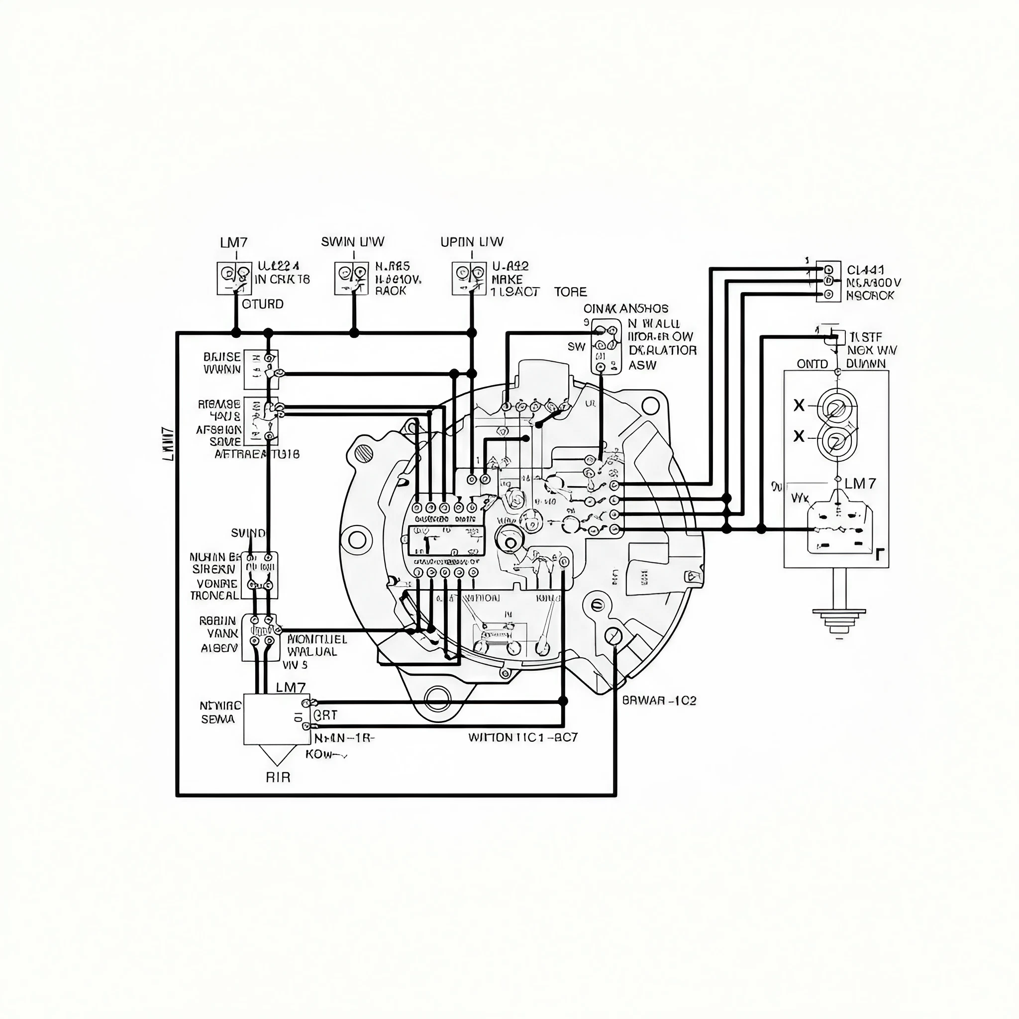 lm7 4 pin to 1 cable alternator wiring diagram​